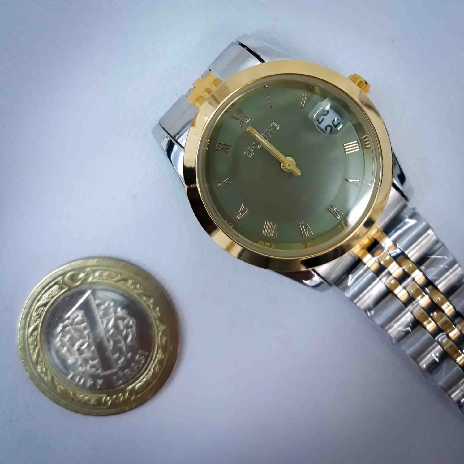 Sportive Çelik Rolex Model Yeşil Unisex Kol Saati - Thumbnail 2