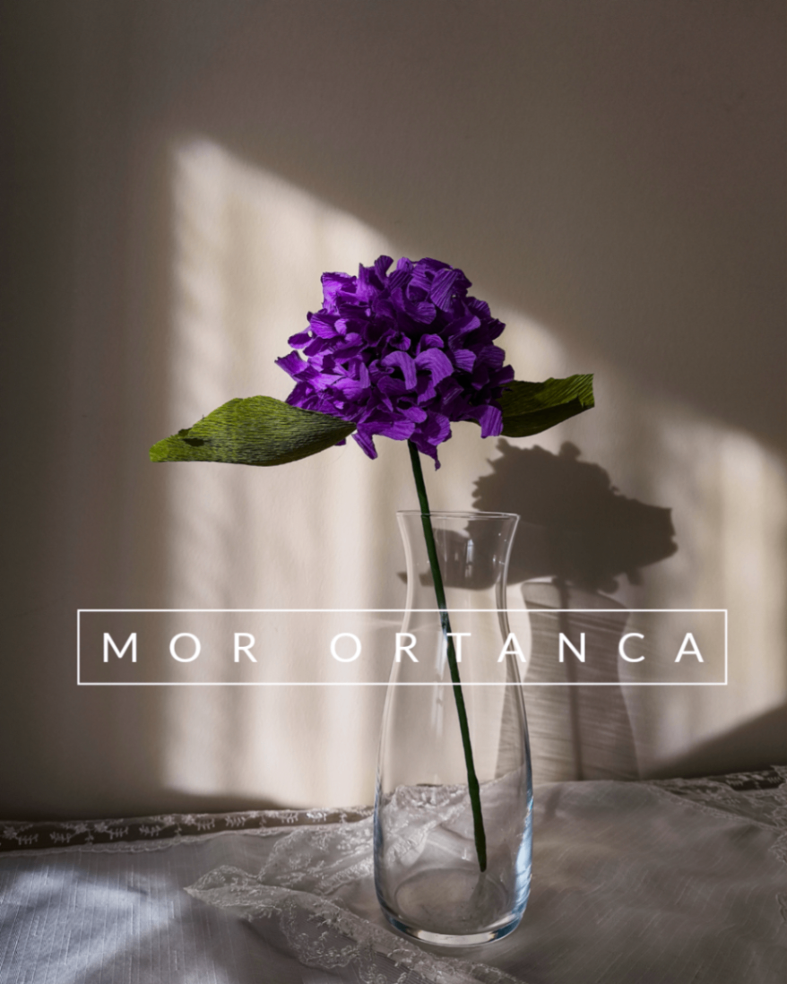 Mor Ortanca / Purple Hydrangea- Kağıt Çiçek - Görsel 1