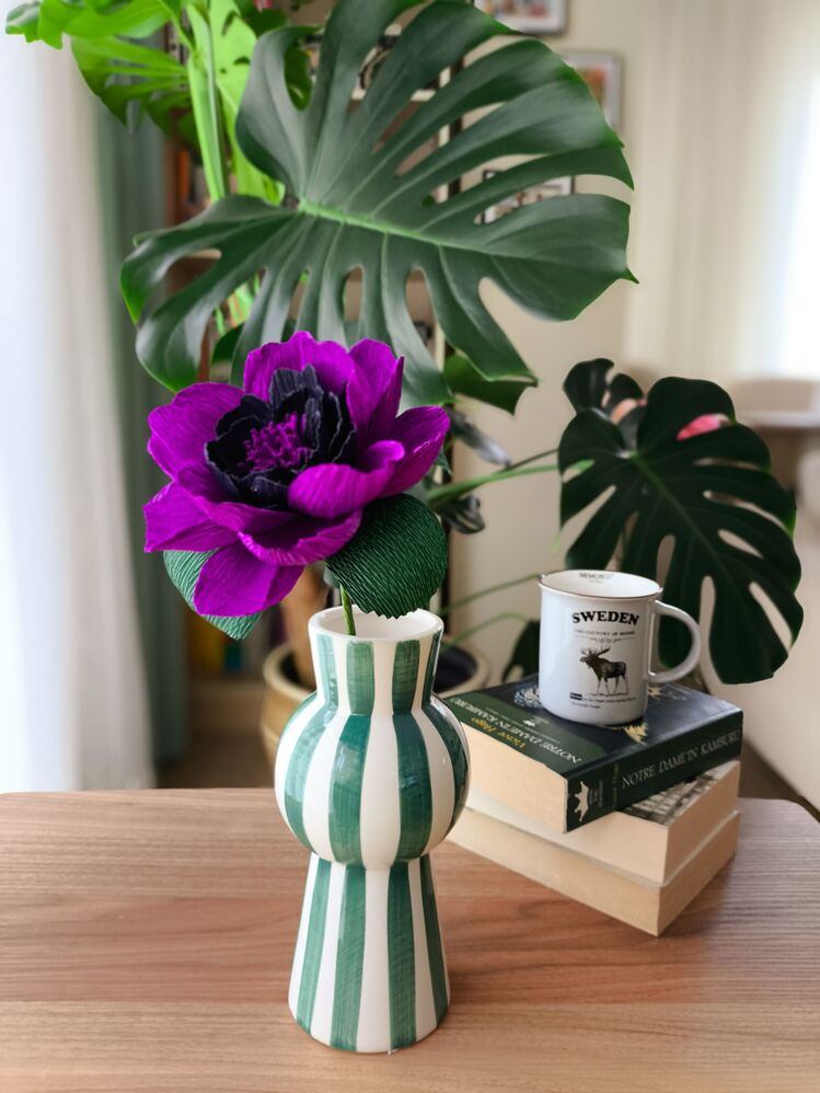 Deep Purple Peony/Kağıt Çiçek Sanatı - Thumbnail 4
