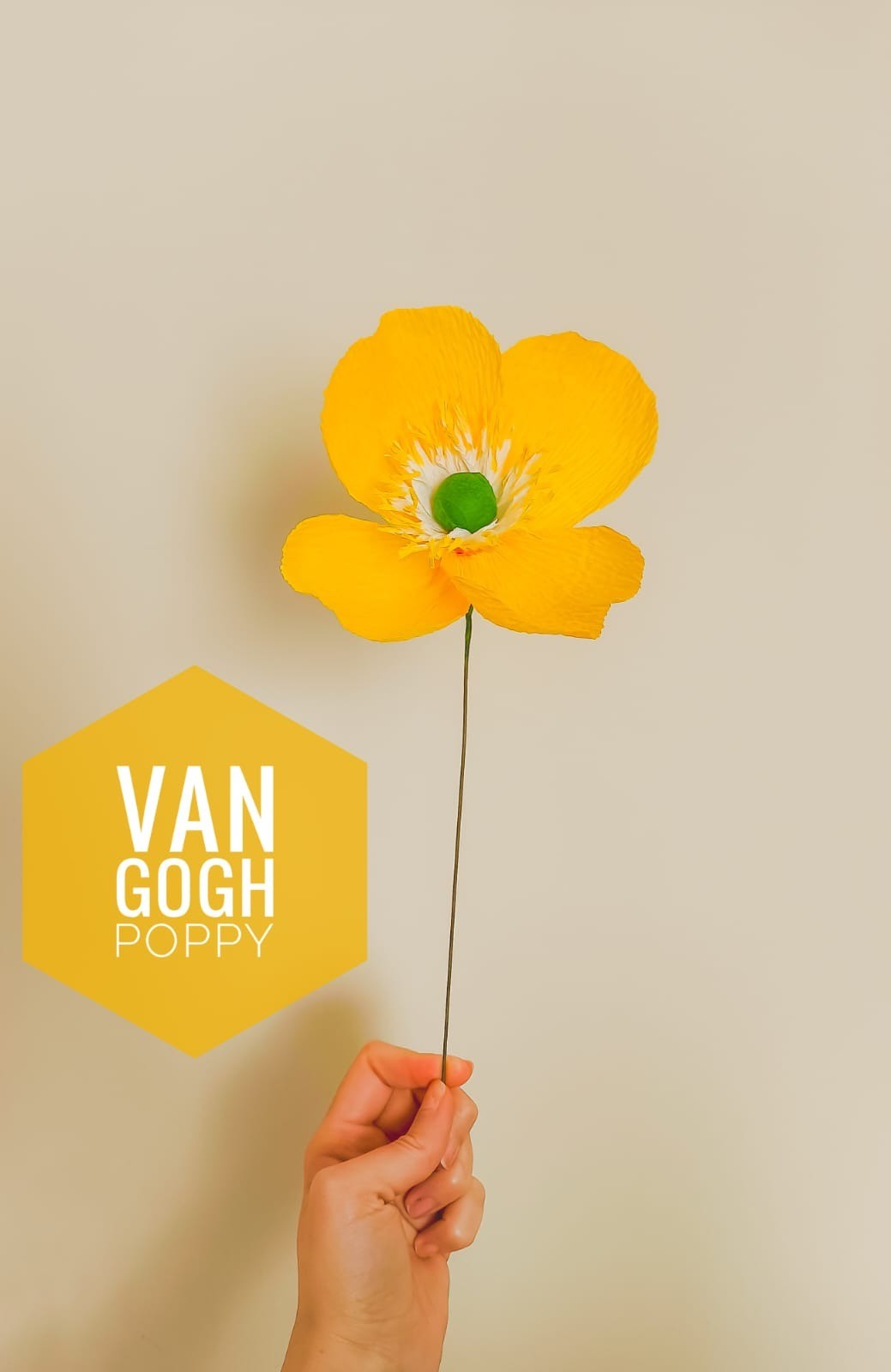 Van Gogh Poppy- Kağıt Çiçek - Görsel 1