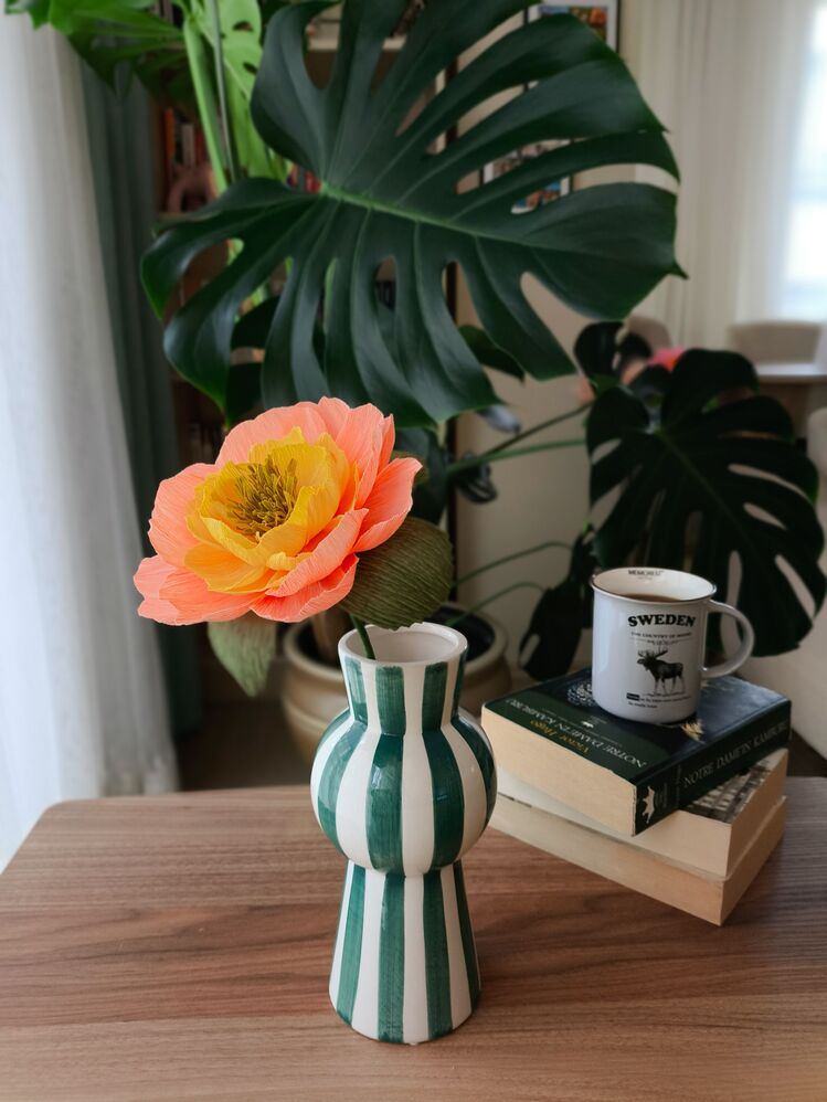 Peach Flavor Peony/ Kağıt Çiçek Sanatı - Thumbnail 4