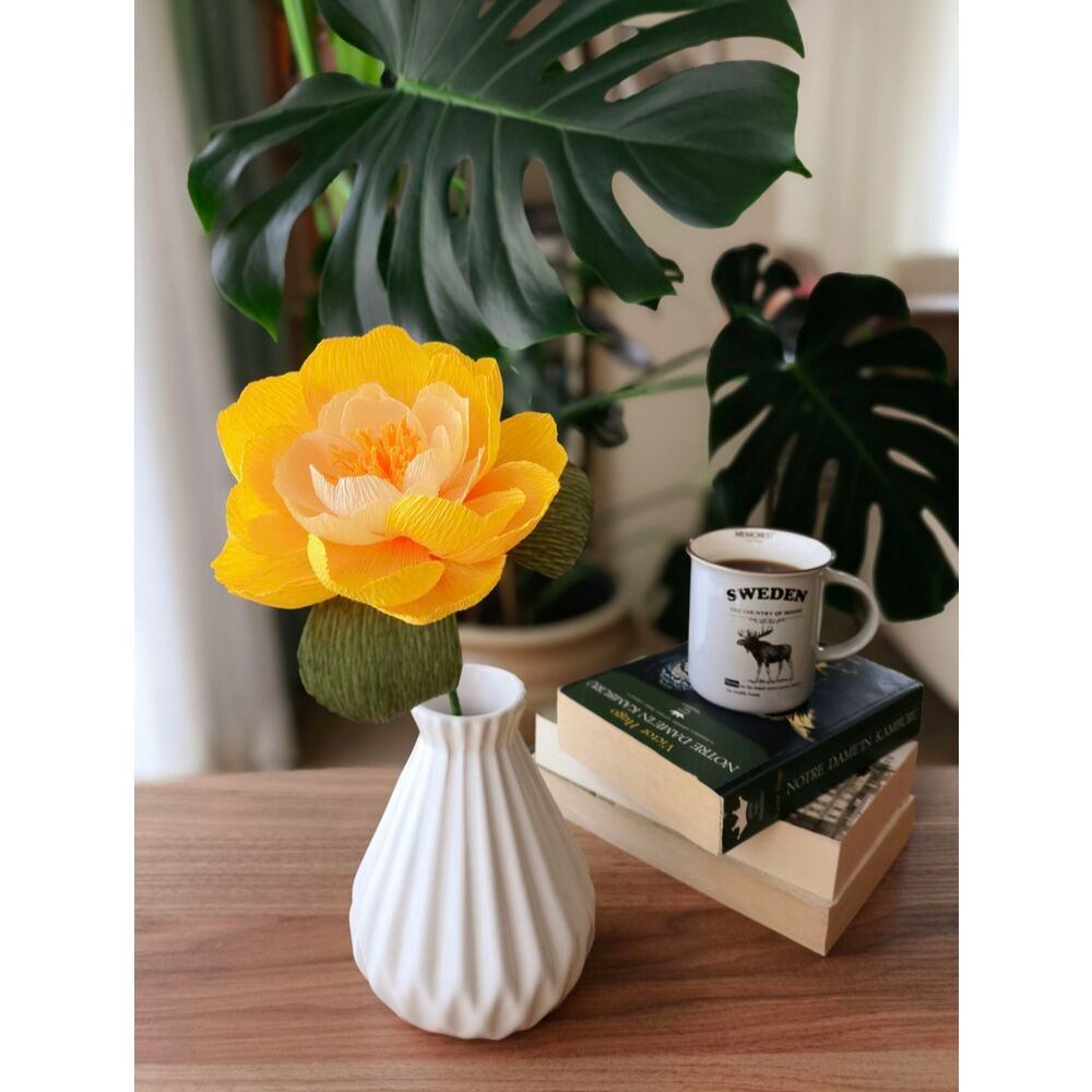 Summer Sun Peony/Kağıt Çiçek Sanatı - Thumbnail 3