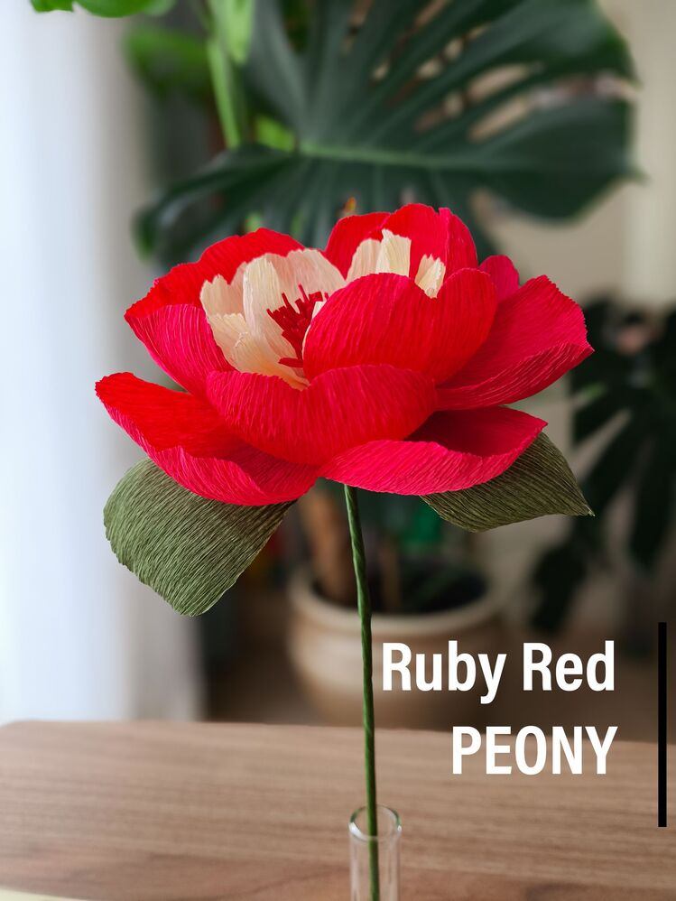 Ruby Red / Kağıt Çiçek Sanatı - Görsel 1