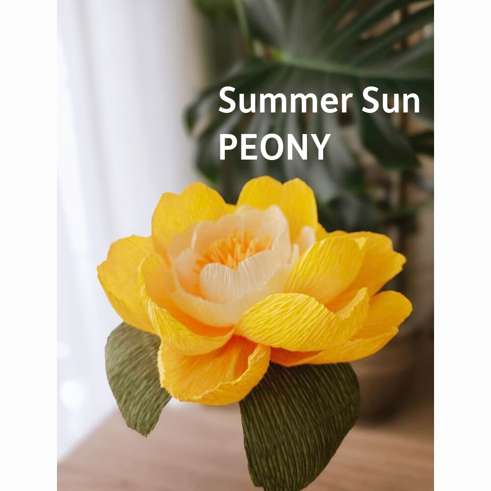 Summer Sun Peony/Kağıt Çiçek Sanatı - Görsel 1