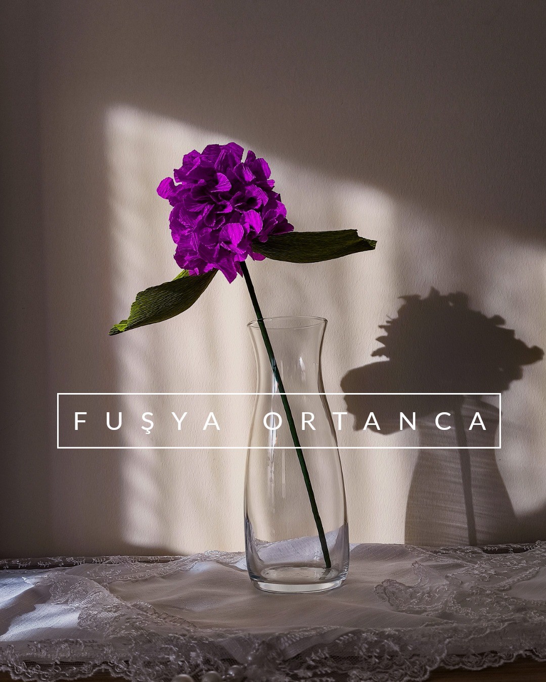 Fuşya Ortanca / Fuchsia Hydrangea-Kağıt Çiçek - Görsel 1
