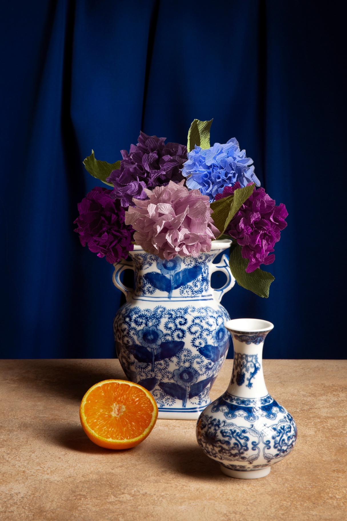 Mürdüm Ortanca / Plum Purple Hydrangea-Kağıt Çiçek - Thumbnail 5