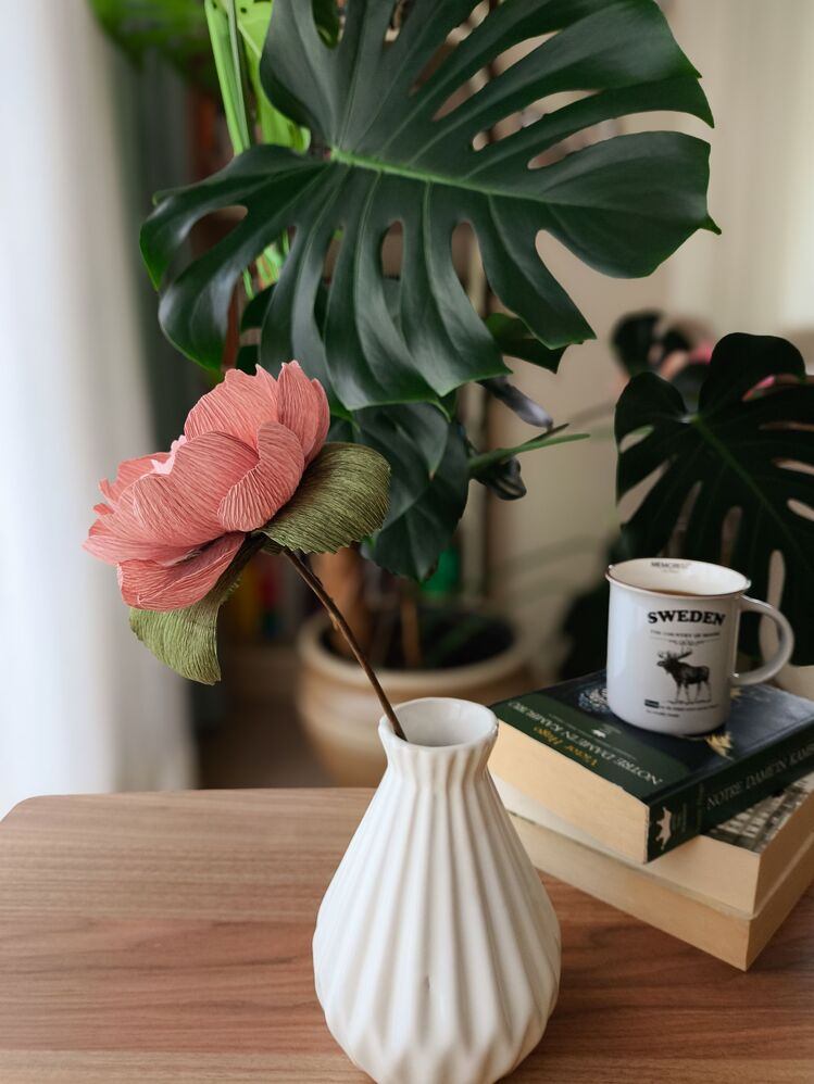 Mocha Mousse Peony/Kağıt Çiçek Sanatı - Thumbnail 3