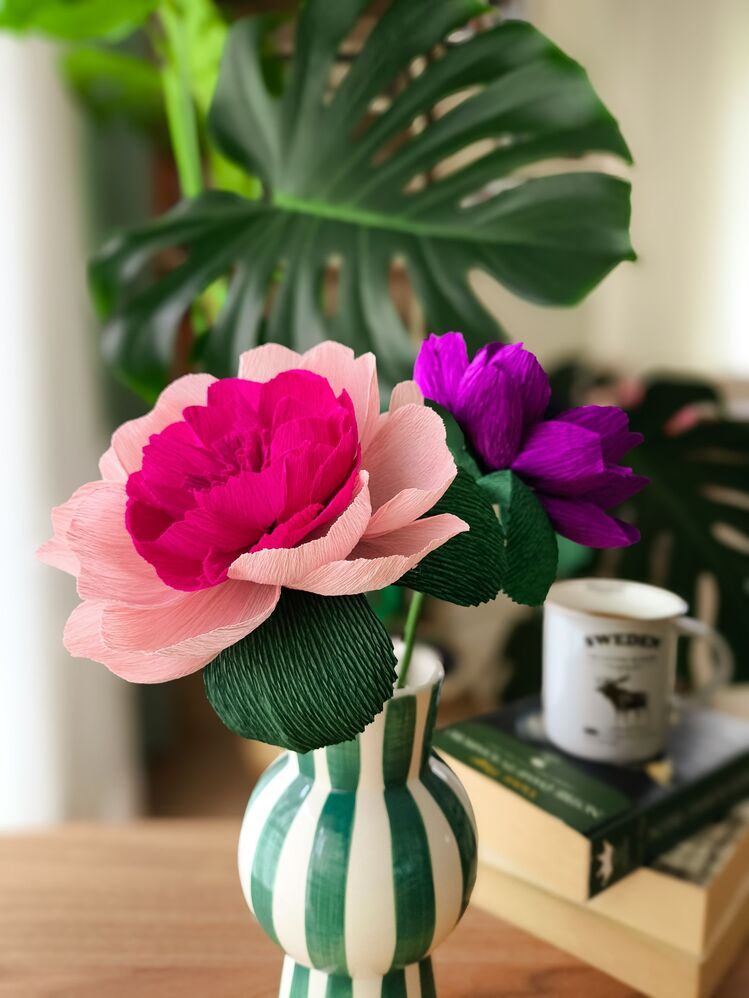 Dream Violet Peony/ Kağıt Çiçek Sanatı - Thumbnail 3