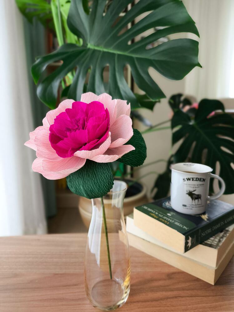 Dream Violet Peony/ Kağıt Çiçek Sanatı - Thumbnail 2